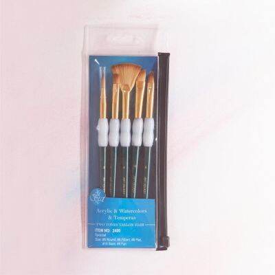 ♀⊕ Set Kuas Artsecret Rambut Sintetis Plastik Pegangan Silikon Aluminium Ferrule Cat Air Akrilik Perlengkapan Seni No.2390 2400 2410