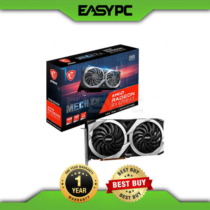 EasyPC Msi Rx 6700xt Mech 2x OC 12gb 192bit GDdr6 Gaming Videocard
