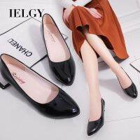 IELGY ผู้หญิงโฟร์ซีซั่นส์ทำงานด้วยเครื่องหนังเล็ก ๆ ที่มีรองเท้าส้นเตี้ยระดับกลมเล็ก ๆ