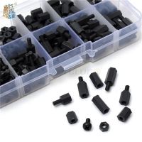 200Pcs/set M2 M2.5 M3 M4 Black/White Hex Nylon Standoff Spacer Column Flat Head Nylon Plastic Spacing Screws Nuts Nails  Screws Fasteners