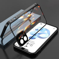 360 Full Double Sided Glass Magnetic Metal Phone Case For iPhone 13 12 11 Pro Max 13 12 Mini Camera Lens Protection Magnet Cover