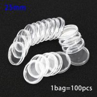100Pcs 23/25mm Plastic Transparent Round Coin Holder Capsule Protector Box For Coin Collection Case Storage Box Organizer