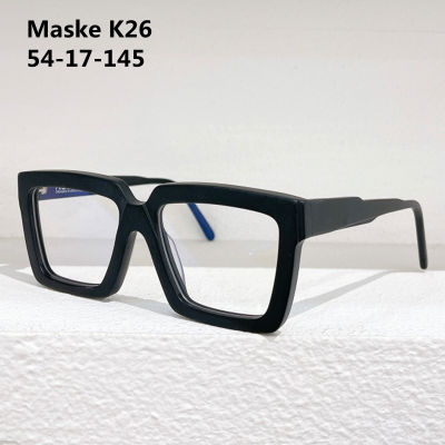 e K26 Acetate เคลือบสีดำแว่นตาเฟรมคลาสสิกแฮนด์เมดหรูหราแว่นตาผู้หญิงแฟชั่นแว่นตาใบสั่งยาด้วยกรณี