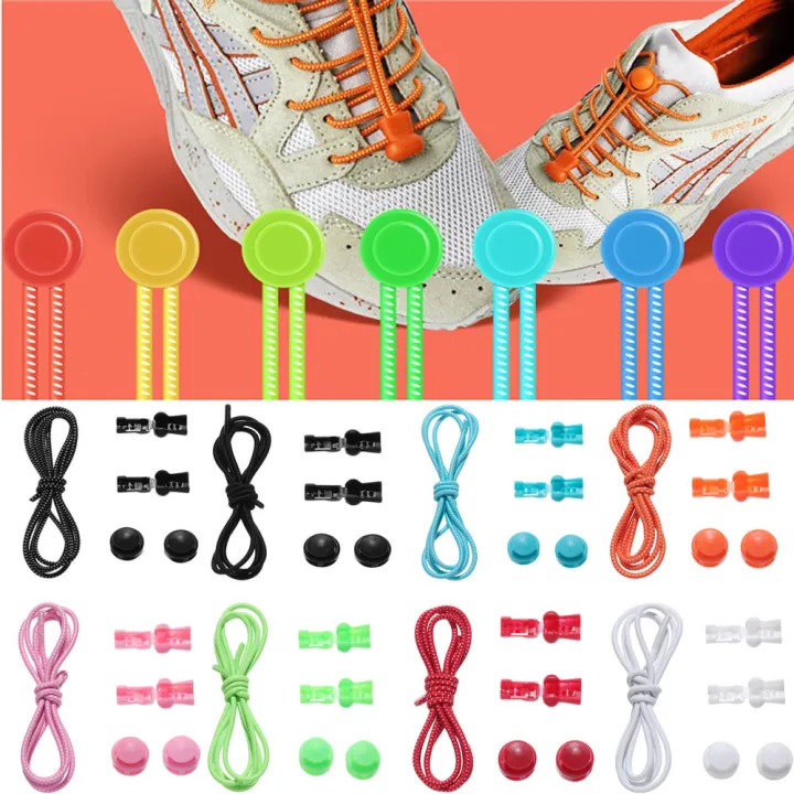 1 Pair Shoelaces No Tie Elastic Lock Lace System Lock Shoe Laces ...