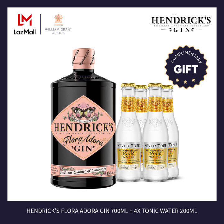 [New] Hendrick's Flora Adora Gin 700ml + 4x Tonic Water Lazada Singapore