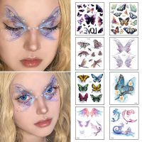 hot【DT】 Sticker Eyes Face Hand Fake Tattoos Makeup Music