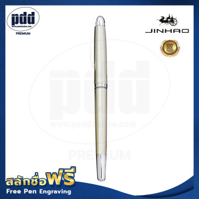 ปากกาสลักชื่อฟรี JINHAO ปากกาหมึกซึม หัวคอแร้ง จินห่าว 606 ด้ามโลหะคลิปเงิน ด้ามสีทอง เงิน ดำ น้ำเงิน - JINHAO 606 Fountain Pen