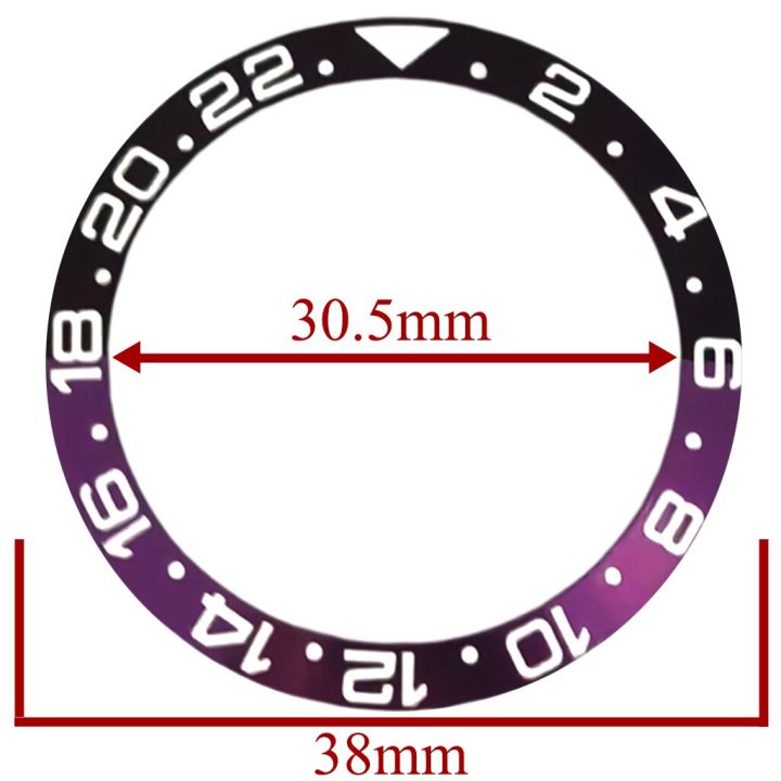 new-watch-parts-38mm-high-quality-black-purple-titanium-bezel-insert-for-40mm-watch-case-mens-watch-bezel