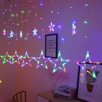 110V 220V LED Star Curtain String Light Fairy Lights Christmas Garland For Wedding Party Window Outdoor Indoor New Year Decor