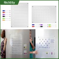 F8C503Y แห้งลบ สติกเกอร์ติดตู้เย็น ใสสะอาด อะคริลิค กระดานวางแผนปฏิทิน ทนทานต่อการใช้งาน แม่เหล็กแบบแม่เหล็ก กำหนดการรายสัปดาห์ โฮมสคูลออฟฟิศ