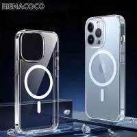 Fashion Transparent Magnetic For Magsafe Case For iPhone 14 13 12 11 Pro Max Mini X XS Max XR 7 8 Plus SE2 Wireless Charge Case