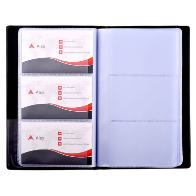【LZ】xhemb1 PU Leather Business Card Book Holder Journal Business Card Organizer Name Card Book Holder - Hold 240 Cards Black
