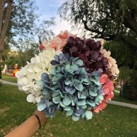 【CC】 Silks Hydrangea Artificial Flowers Wedding Dinng Table fake Balcony bouquet Outdoor