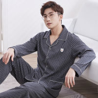 ฤดูหนาวแขนยาวชุดนอนเสื้อผ้า Ensemble De ชุดนอนผู้ชายชุดนอนเลานจ์ Homewear ลายสก๊อตนอนเสื้อบุรุษ Pyjama ชุด