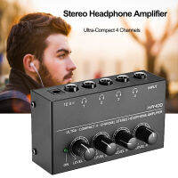 HA400 Ultra-Compact 4 Channels Headphone Amplifier Audio Stereo Amp Amplifier with EU Adapter for Music Mixer Recording