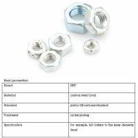 100 pcs Carbon Steel Hexagon Screw Nut Steel Hexagonal Galvanized Nut M2 M2.5 M3 3.5M M4 M5 Nut