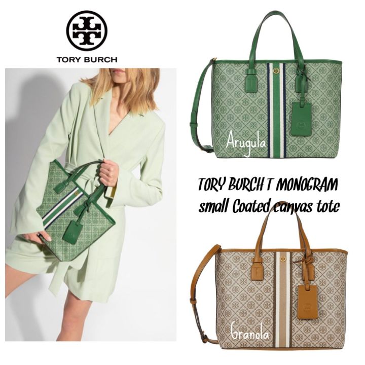 Tory Burch T Monogram Small Coated Canvas Tote