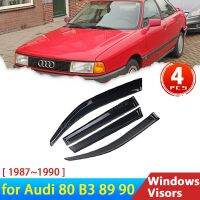 กระบังหน้าต่างรถยนต์สำหรับ Audi 80 B3 89 90 1987 ~ 1990 1998อุปกรณ์เสริมสีดำแผ่นเบนทางลมคิ้วกันฝนตกแต่งกันสาดอัตโนมัติ