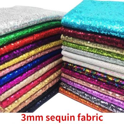 135cm x 100cm Glitzy Embroidery Sequin Fabric Material Gold Silver Sparkly Fabric For Clothsing Making Party Events Table Covers