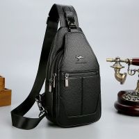 ✓ High-quality new mens chest bag Messenger bag mens bag genuine leather casual bag large capacity diagonal multifunctional shoulder bag