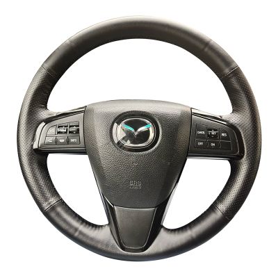 【YF】 Non-Slip Black Leather Braid Car Steering Wheel Cover For Mazda 3 Axela 2008-2013 CX-7 CX7 2010-2016 5 Accessories