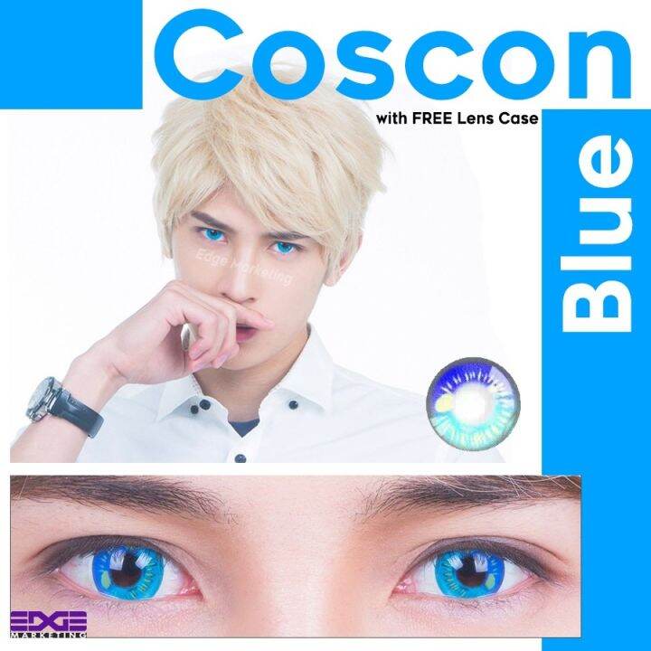 Graded Coscon Blue 1 Pair / 2 Pieces Color Contact Lens for Cosplay 1 ...