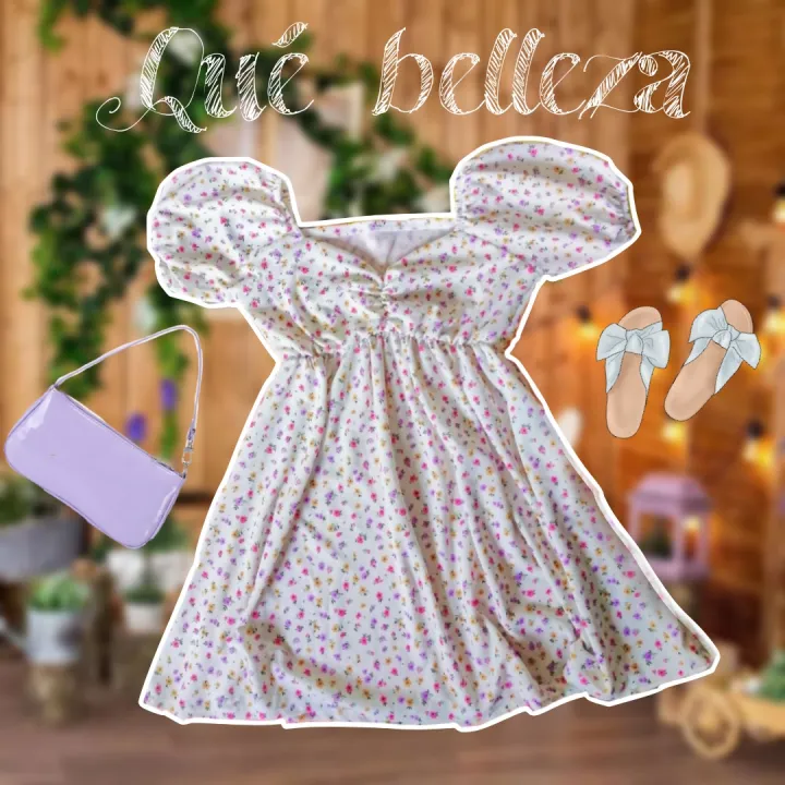 Purple Floral Baby Doll Dress Lazada PH