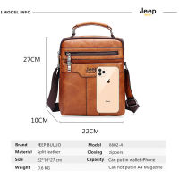 JEEP BULUO คุณภาพสูง Tote แฟชั่น Business Man Messenger กระเป๋าขนาดใหญ่แยกกระเป๋าหนังผู้ชาย Crossbody ไหล่กระเป๋า