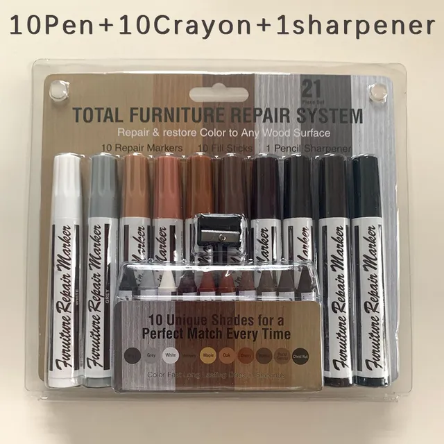 13pcs Set Furniture Repair Markers/Wax Sticks Wood Stains Scratches Floors