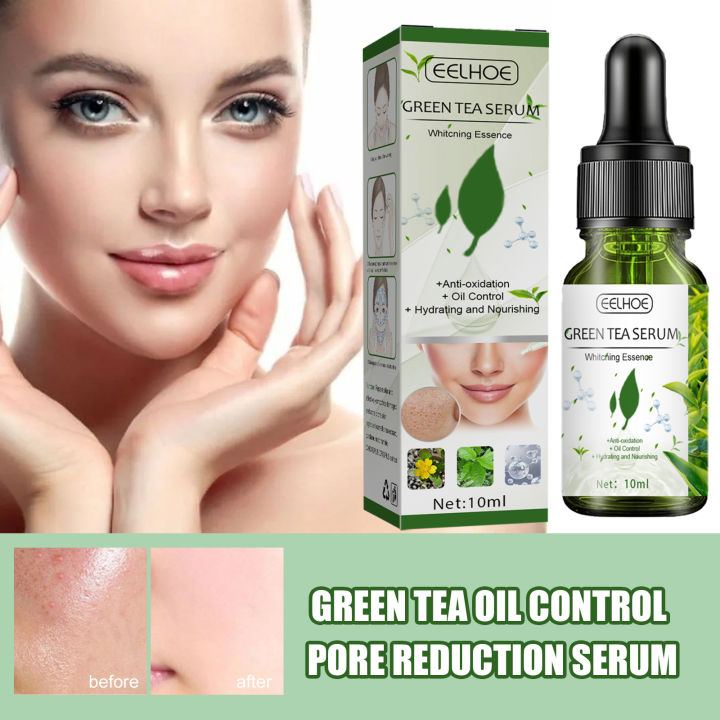 beautyiu-eelhoe-10ml-green-tea-oil-control-pore-shrink-face-serum-whitening-remove-dark-spots-improve-acne-blackheads-dry-skin-care-เครื่องสำอางเกาหลี