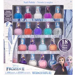 Disney Frozen-Townley Girl Non-Toxic Peel-off Nail Polish Set with Shimmery  and Opaque Colors with Nail Gems for Girls Ages 3+, Perfect for Parties,  Sleepovers and Makeovers, 18 Pcs 