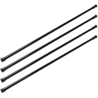 4X Extendable Telescopic Spring Loaded Net Voile Tension Curtain Rail Pole Rods,70-120cm,Black