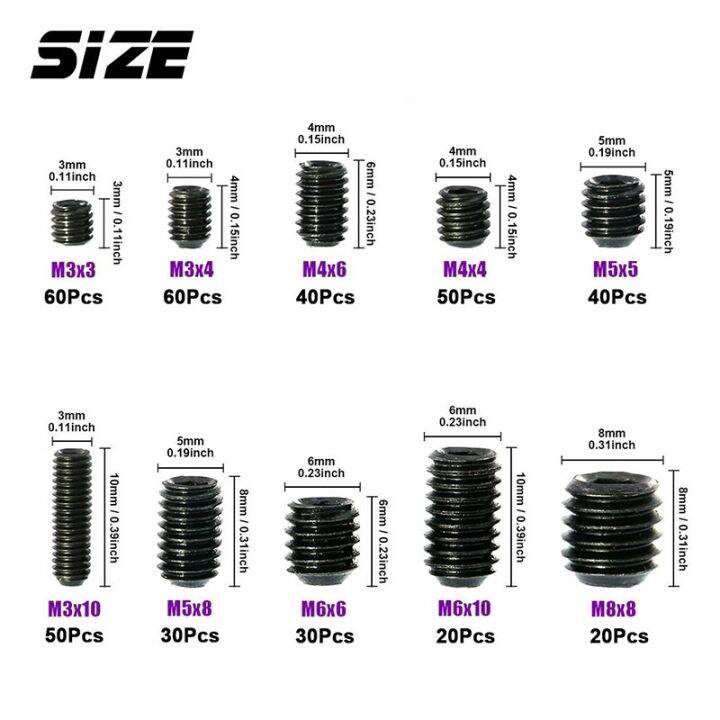 haotao-hardware-ชุด-din916สกรูชุดเครื่องมือค้นหา-m4-m3-m5-m6-m8ซ็อกเก็ตหกเหลี่ยมสกรูแบบไร้หัวเกรด12-9เหล็กคาร์บอน