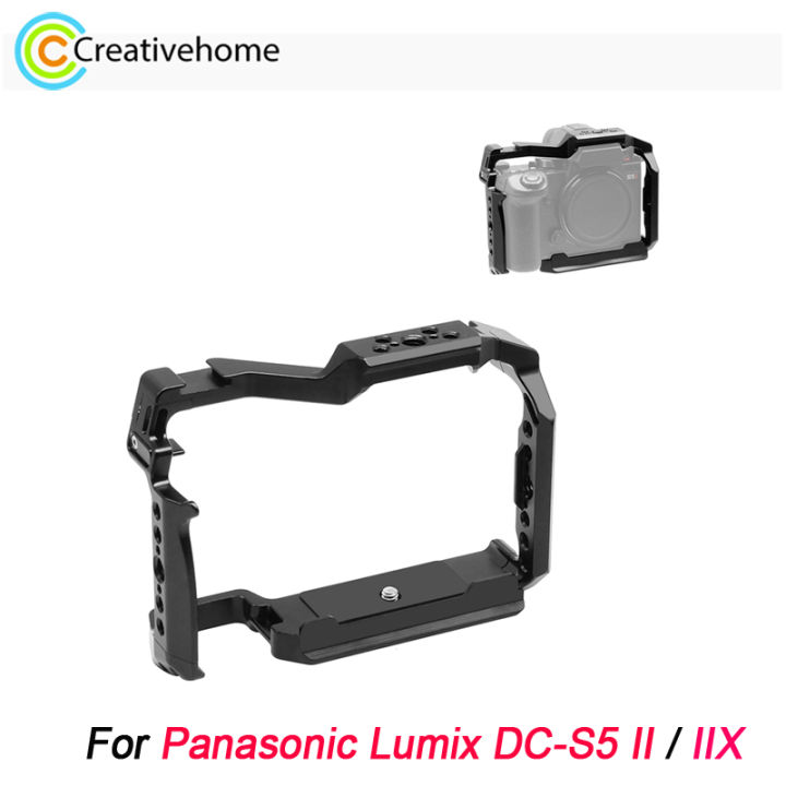 puluz-โครงใส่กล้องโลหะระบบกันสั่นสำหรับ-dc-s5พานาโซนิค-lumix-กล้องพานาโซนิค-dc-s5-iix-กรงอาหรับอลูมิเนียมอัลลอยด์