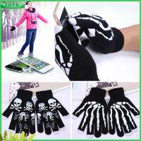 YUYU Fashion Warm Winter Ghost Bone Knitted Full Finger Smart Phone Touch Screen Glove