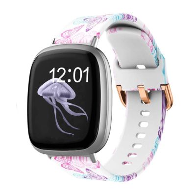 （A creative）สายรัดซิลิโคนสำหรับ Fitbit Versa 3 /Fitbit Sense สายนาฬิกาที่สามารถปรับได้เปลี่ยนสร้อยข้อมือสำหรับ Fitbit Versa3 Smart Watch Wristbelt