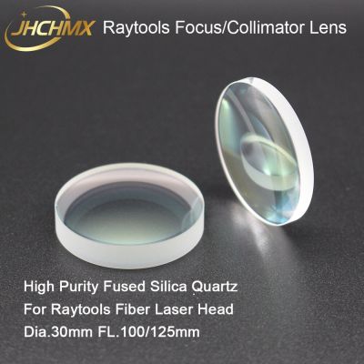 JHCHMX Raytools Focus Lens/Collimator Lens Dia.30 FL.100/125mm For Raytools BT240 Fiber Laser Head Bodor Laser Machine