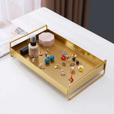 Nordic Style Jewelry Iron Metal Tray Art Storage Desktop Living Room Coffee Table Decoration Baking Paint Process Serving Tray