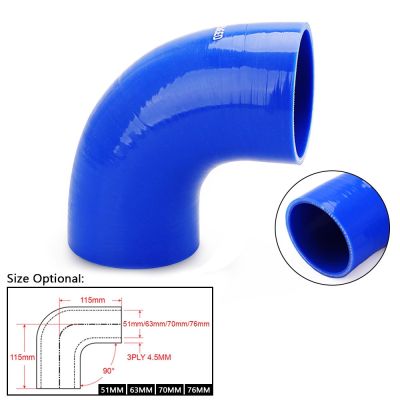 CNSPEED Universal 2.0 quot; 2.5 quot; 2.75 quot; 3 quot; /51mm 63mm 70mm 76mm 90 Degree Elbow Silicone Hose Couple Hose For GOLF MK3 Ford focus mk1