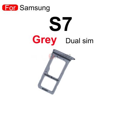 Aocarmo ถาดใส่ซิมการ์ดนาโนพลาสติกแบบคู่สำหรับใส่ G930F G930 Samsung Galaxy S7สีทอง/เงิน/สีเทา