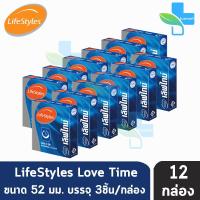 Lifestyles Love Time ถุงยางอนามัย ไลฟ์สไตล์ เลิฟไทม์ ขนาด 52 มม. บรรจุ 3 ชิ้น [12 กล่อง] มีสารเบนโซเคน ถุงยาง condom