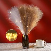 Faux pampas Grass Decor สูง pompass Grass ขนาดเล็ก panches ประดิษฐ์แห้ง fluffy pompus ช่อดอกไม้สำหรับแจกัน Floral arrangement