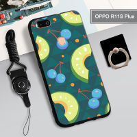 เคส TPU นิ่มสำหรับ OPPO R11S PLUS เคสโทรศัพท์กล่องคลุมทั้งหมดพิมพ์ลายป้องกันการตกหล่น Tputhone ฝามีที่ถือวงแหวนและเชือก