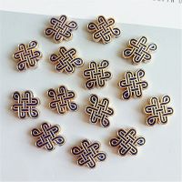 【CW】 10 Pcs/Lot Chinese Knot Blue Vintage Buttons Gold Clothing Accessories Buttons Ornaments Earrings Jewelry Sewing Supplies