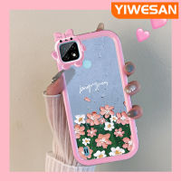 YIWESAN เคสสำหรับ Xiaomi Realme MI C21น้ำมันเคสลายดอกไม้,เคสนิ่มกันกระแทกทนทานต่อการตกกระแทกทนเคสโทรศัพท์โปร่งใสฝาครอบป้องกันป้องกันเลนส์กล้องถ่ายรูปตกกระแทกจากวัสดุ TPU ซิลิกาเจล