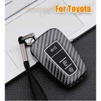 Angel 2/3/4 Button ABS Carbon Fiber + Silicone Car Remote Key Case For Toyota CHR C-HR Corolla RAV4 Avalon Camry Land Cruiser Prado Prius 2017 2018 2019 Keychain Cover Car Accessories