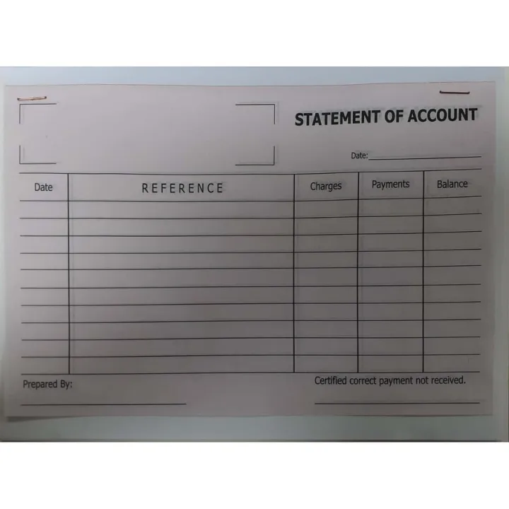 Receipt with Carbonless Duplicate *Statement of Account BIG Lazada PH