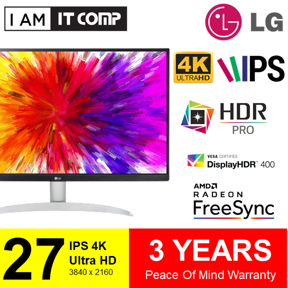 LG 27 Inch 27UP600 / 27UP600-W 4K UHD IPS True Colors and Wide