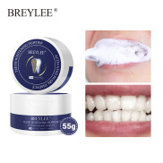 BREYLEE Hộp 55g bột tẩy trắng răng thích hợp khi dùng với kem đánh răng
