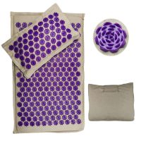 Acupressure Yoga Cushion Massage Body Mat with Needle Foot Massager Pillow Fitness Pilates Coconut Palm Pad Buckwheat Pillow